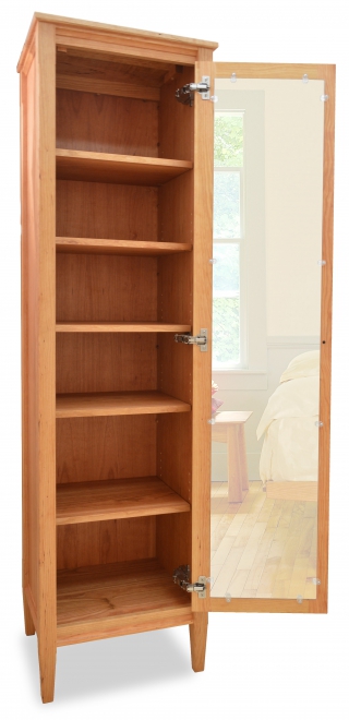 Bookcase with Mirror open Shaker Cherry