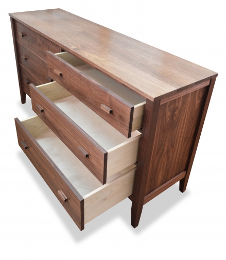 Dresser 6 Drawer Horizon Walnut drawer open